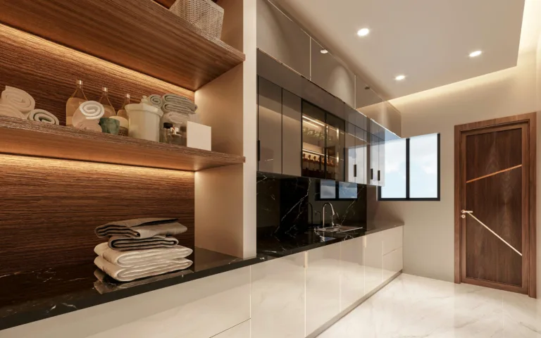 Dressing en menuiserie de noyer